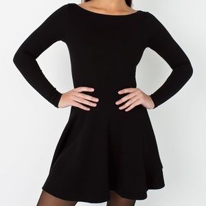 American Apparel long sleeve black skater dress
